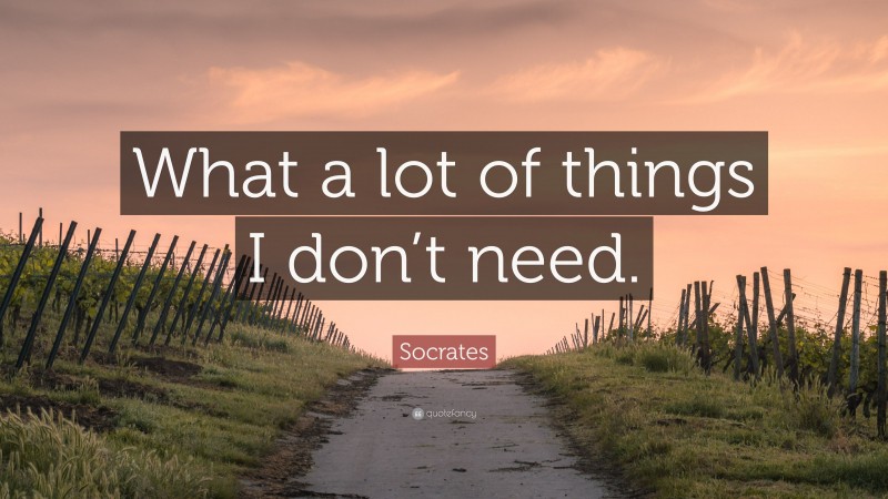 Socrates Quote: “What a lot of things I don’t need.”