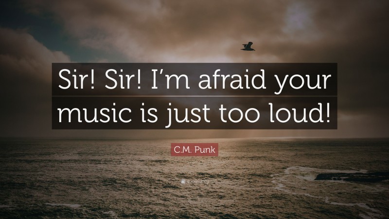 C.M. Punk Quote: “Sir! Sir! I’m afraid your music is just too loud!”