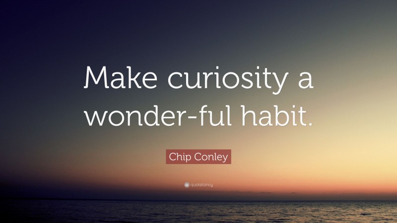 Chip Conley Quote: “Make curiosity a wonder-ful habit.”