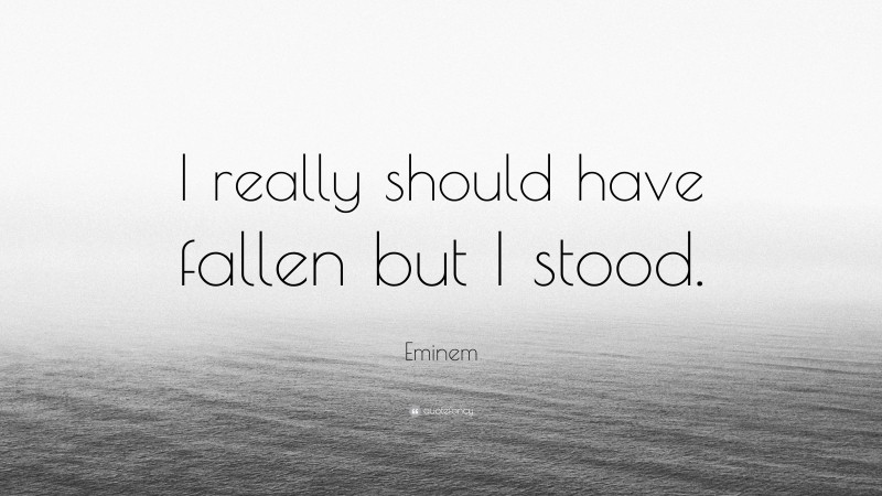 Eminem Quote: “I really should have fallen but I stood.”