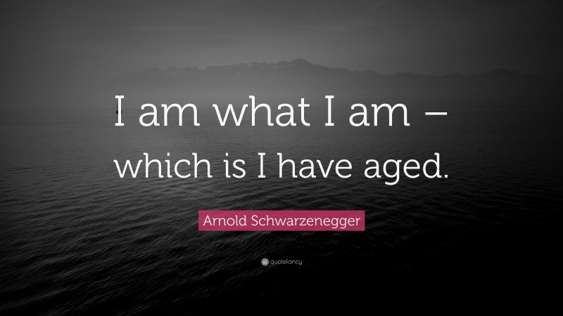 Arnold Schwarzenegger Quote: “I am what I am – which is I have aged.”