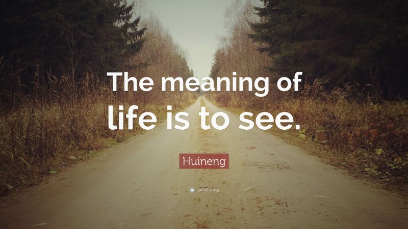 Huineng Quote: “The meaning of life is to see.”