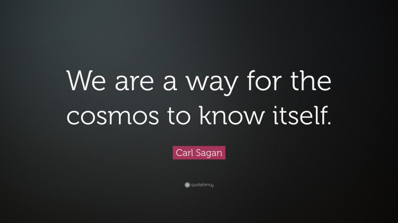 Carl Sagan Quote: “We are a way for the cosmos to know itself.”