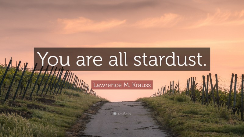 Lawrence M. Krauss Quote: “You are all stardust.”