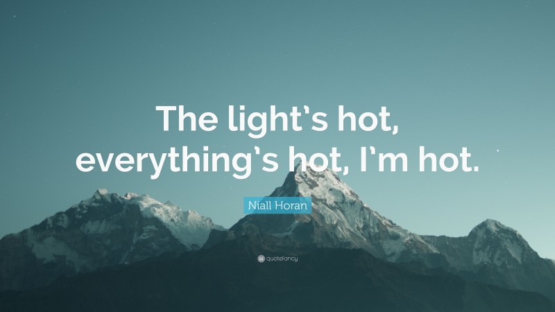 Niall Horan Quote: “The light’s hot, everything’s hot, I’m hot.”