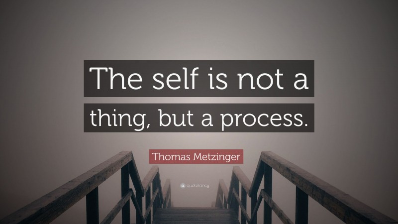 Thomas Metzinger Quote: “The self is not a thing, but a process.”