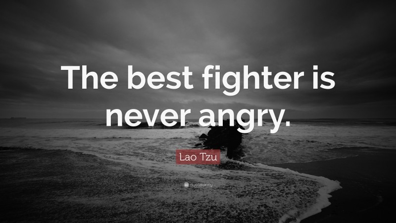 Lao Tzu Quote: “The best fighter is never angry.”