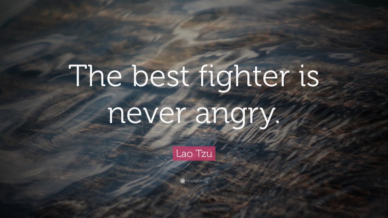 Lao Tzu Quote: “The best fighter is never angry.”