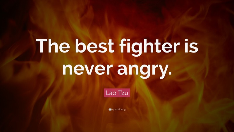 Lao Tzu Quote: “The best fighter is never angry.”