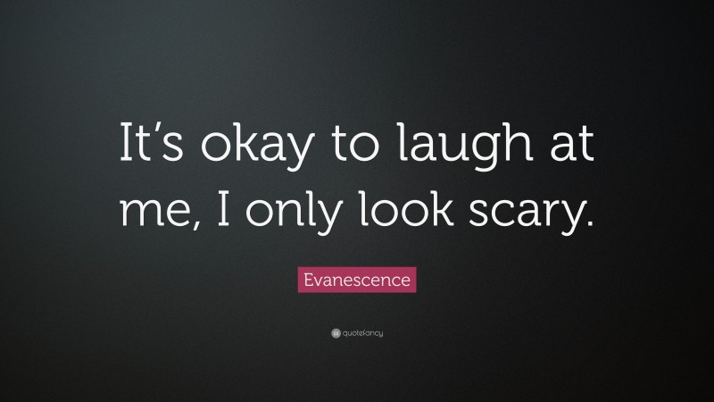 Evanescence Quote: “It’s okay to laugh at me, I only look scary.”