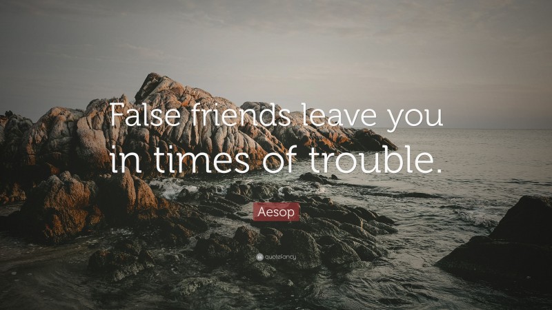 Aesop Quote: “False friends leave you in times of trouble.”