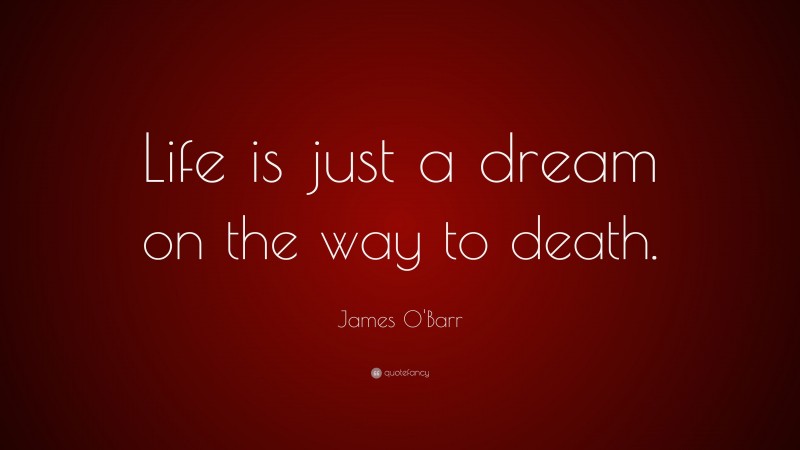 James O'Barr Quote: “Life is just a dream on the way to death.”