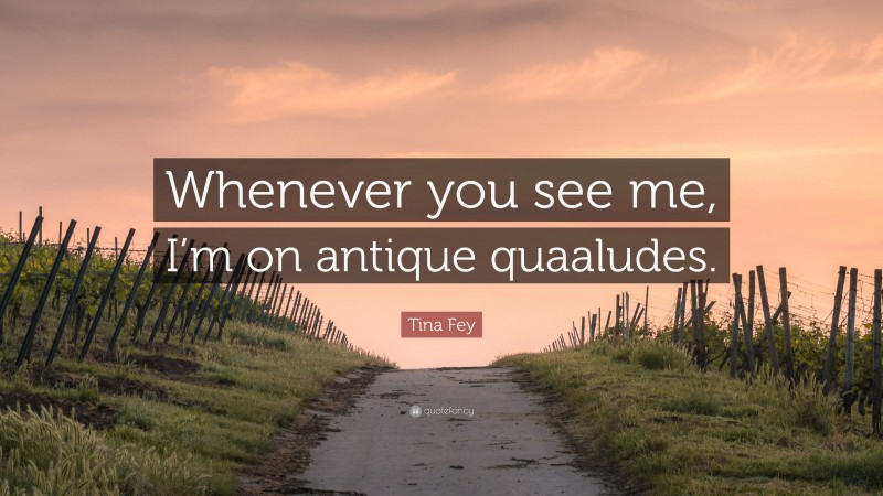 Tina Fey Quote: “Whenever you see me, I’m on antique quaaludes.”