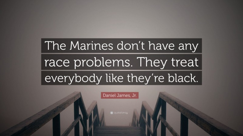 Daniel James, Jr. Quote: “The Marines don’t have any race problems. They treat everybody like they’re black.”