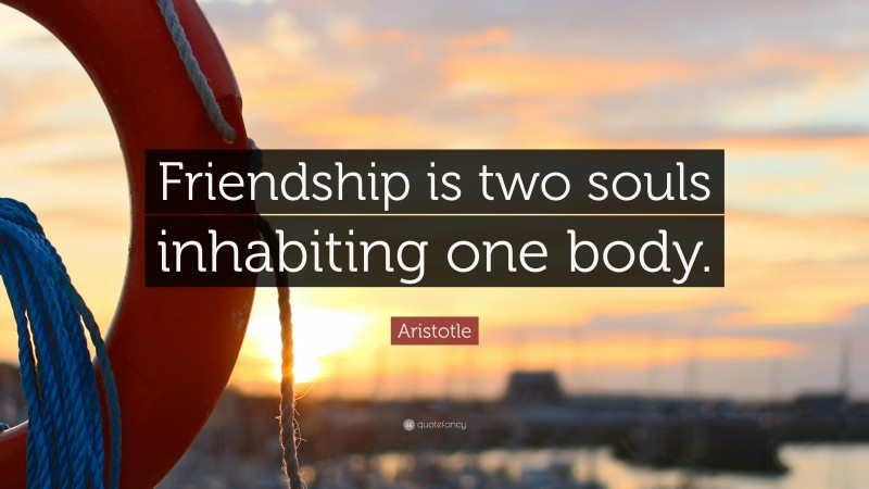 Aristotle Quote: “Friendship is two souls inhabiting one body.”