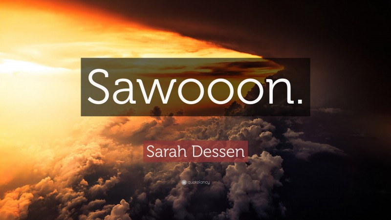 Sarah Dessen Quote: “Sawooon.”