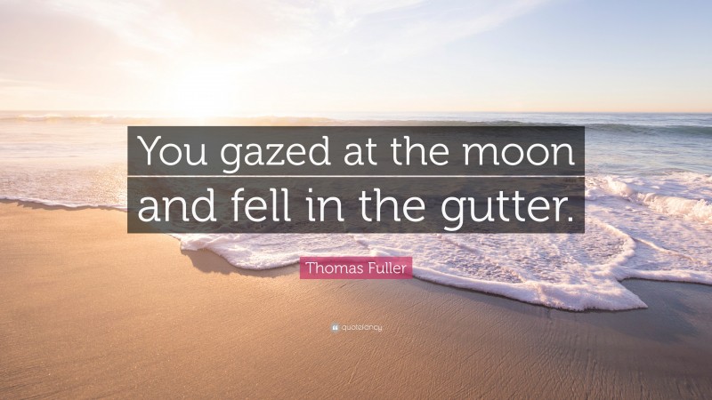 Thomas Fuller Quote: “You gazed at the moon and fell in the gutter.”