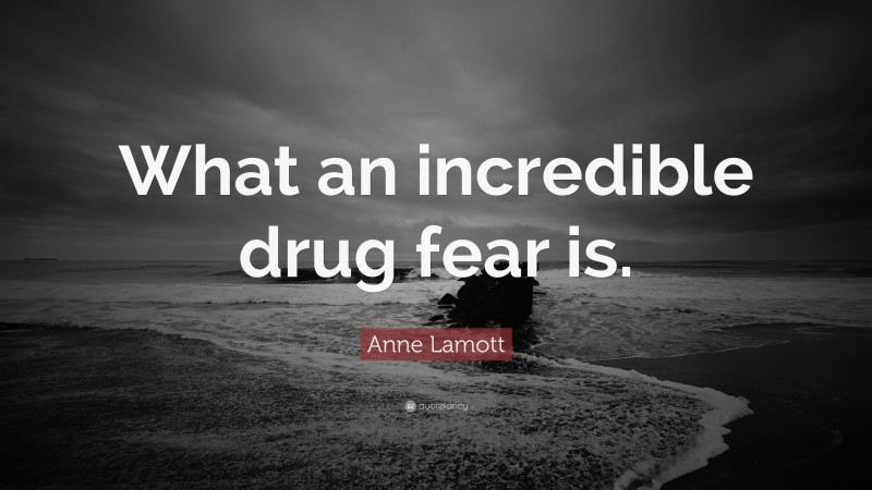 Anne Lamott Quote: “What an incredible drug fear is.”
