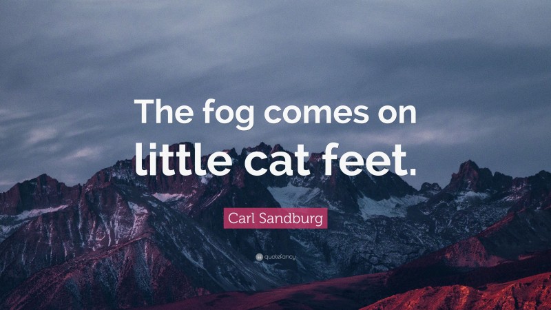 Carl Sandburg Quote: “The fog comes on little cat feet.”