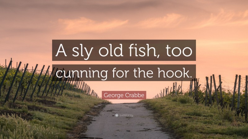 George Crabbe Quote: “A sly old fish, too cunning for the hook.”