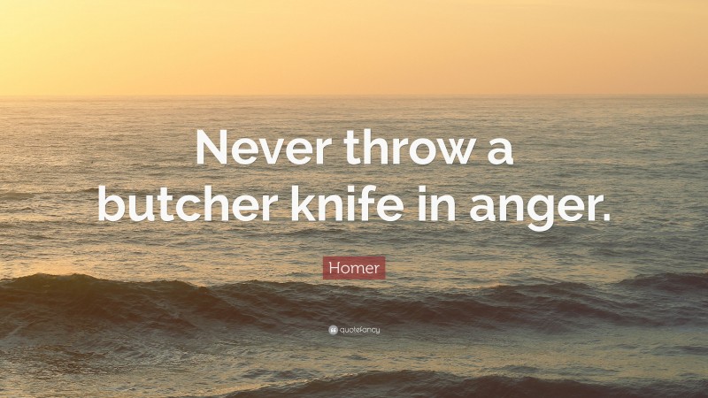 Homer Quote: “Never throw a butcher knife in anger.”