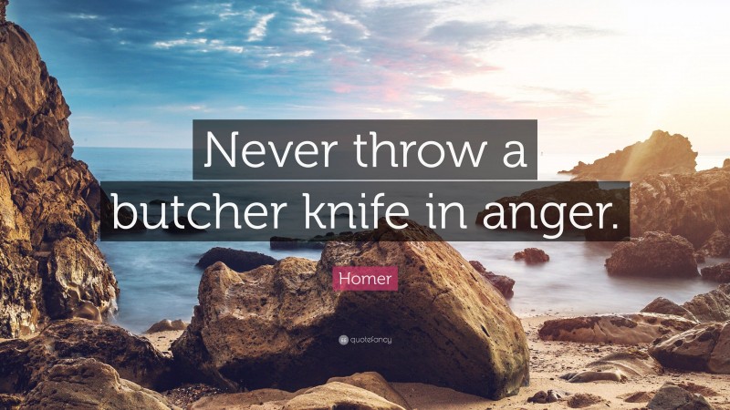 Homer Quote: “Never throw a butcher knife in anger.”