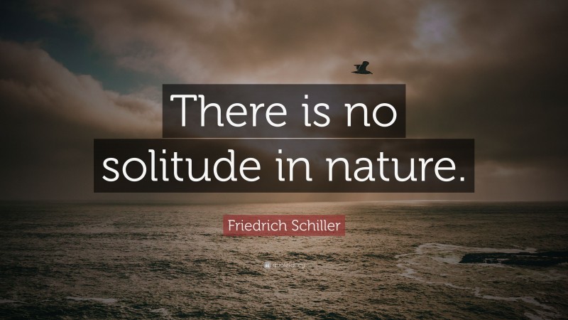 Friedrich Schiller Quote: “There is no solitude in nature.”