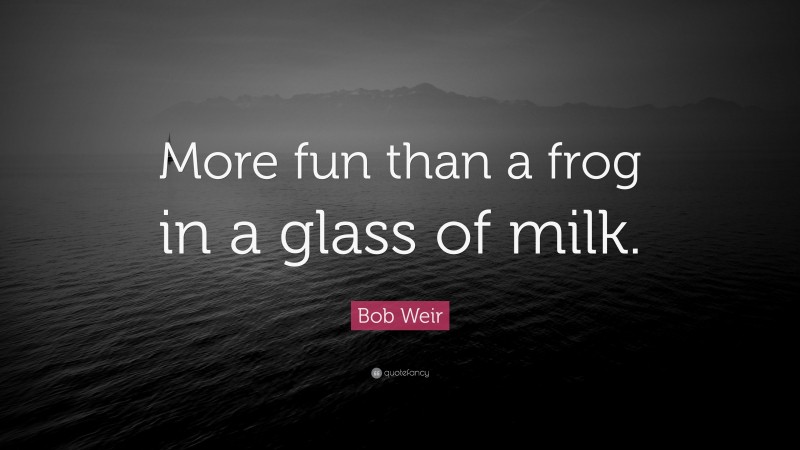 Bob Weir Quote: “More fun than a frog in a glass of milk.”