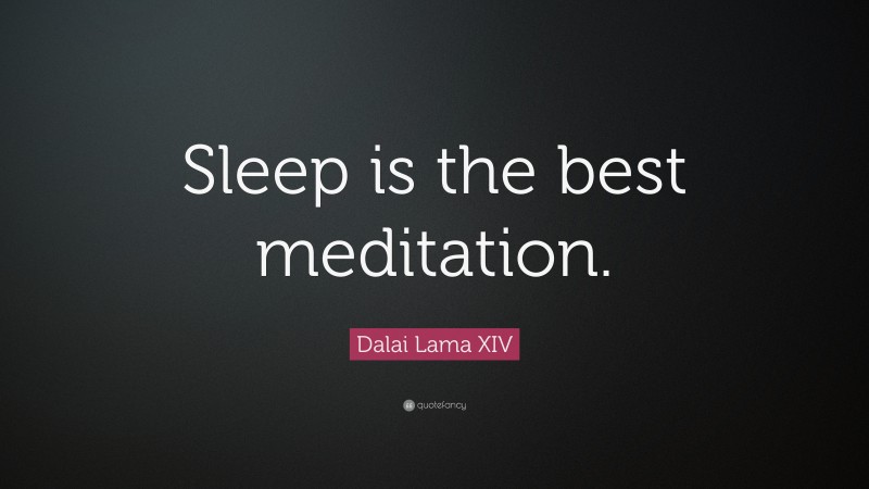 Dalai Lama XIV Quote: “Sleep is the best meditation.”