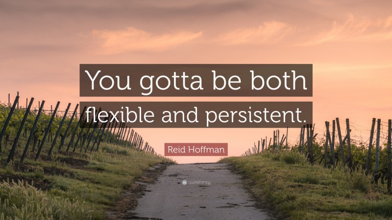 Reid Hoffman Quote: “You gotta be both flexible and persistent.”