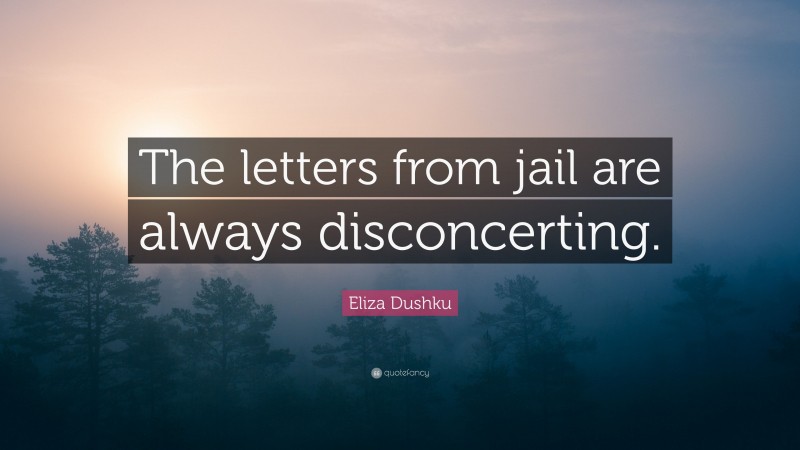Eliza Dushku Quote: “The letters from jail are always disconcerting.”