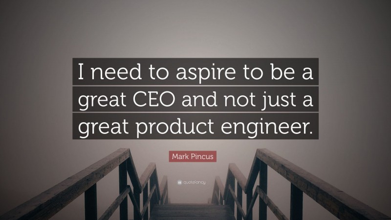 Mark Pincus Quote: “I need to aspire to be a great CEO and not just a great product engineer.”