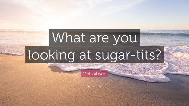 Mel Gibson Quote: “What are you looking at sugar-tits?”