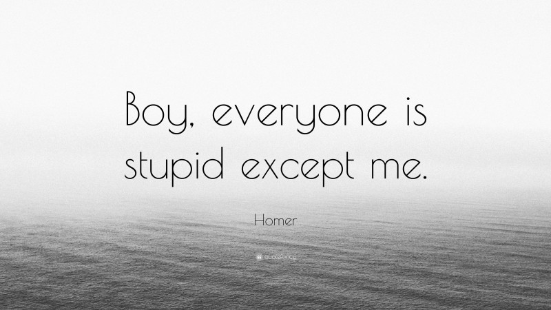Homer Quote: “Boy, everyone is stupid except me.”