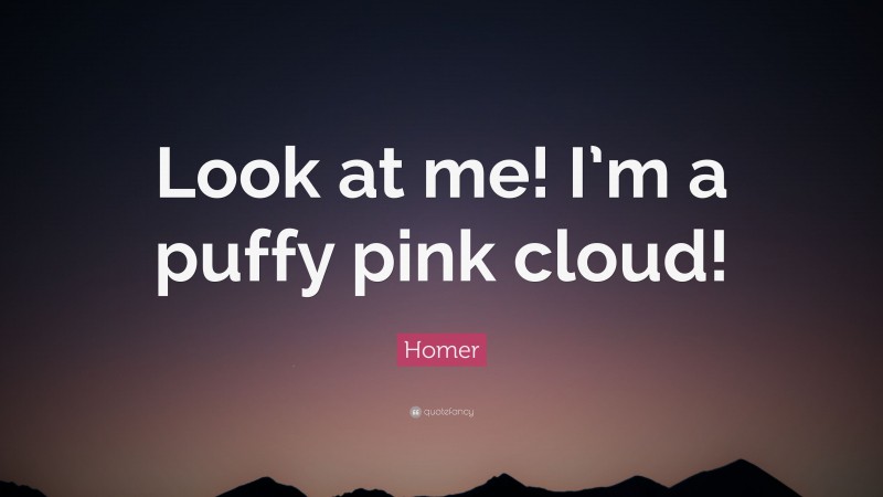 Homer Quote: “Look at me! I’m a puffy pink cloud!”