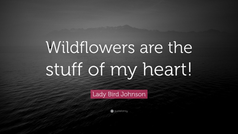 Lady Bird Johnson Quote: “Wildflowers are the stuff of my heart!”