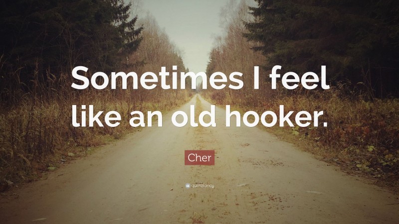 Cher Quote: “Sometimes I feel like an old hooker.”