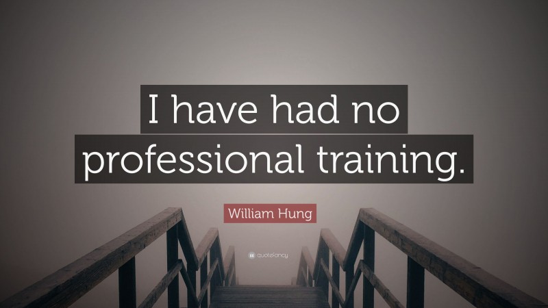 William Hung Quote: “I have had no professional training.”