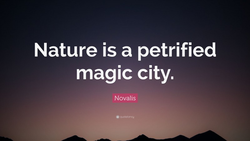 Novalis Quote: “Nature is a petrified magic city.”