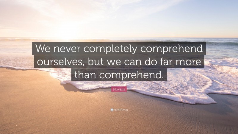 Novalis Quote: “We never completely comprehend ourselves, but we can do far more than comprehend.”
