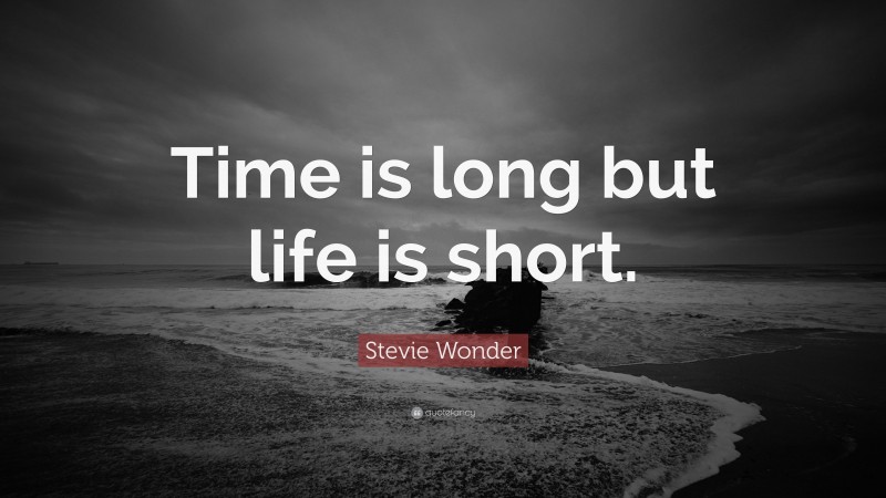 Stevie Wonder Quote: “Time is long but life is short.”