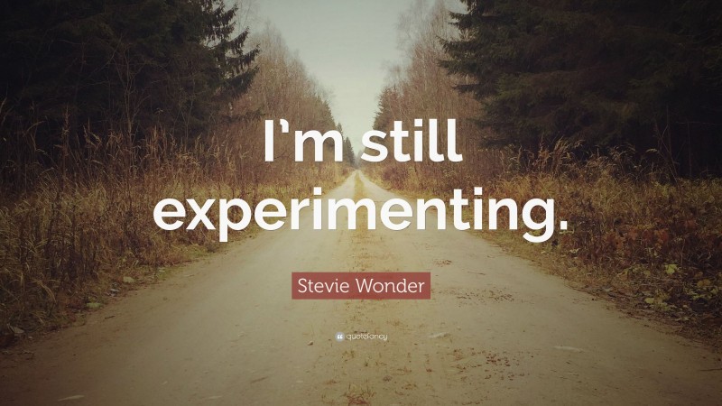 Stevie Wonder Quote: “I’m still experimenting.”