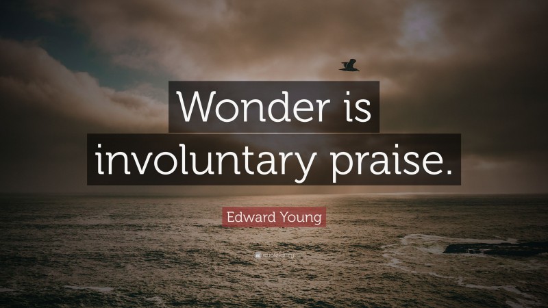 Edward Young Quote: “Wonder is involuntary praise.”