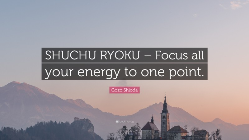 Gozo Shioda Quote: “SHUCHU RYOKU – Focus all your energy to one point.”