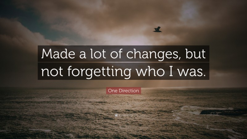 One Direction Quote: “Made a lot of changes, but not forgetting who I was.”