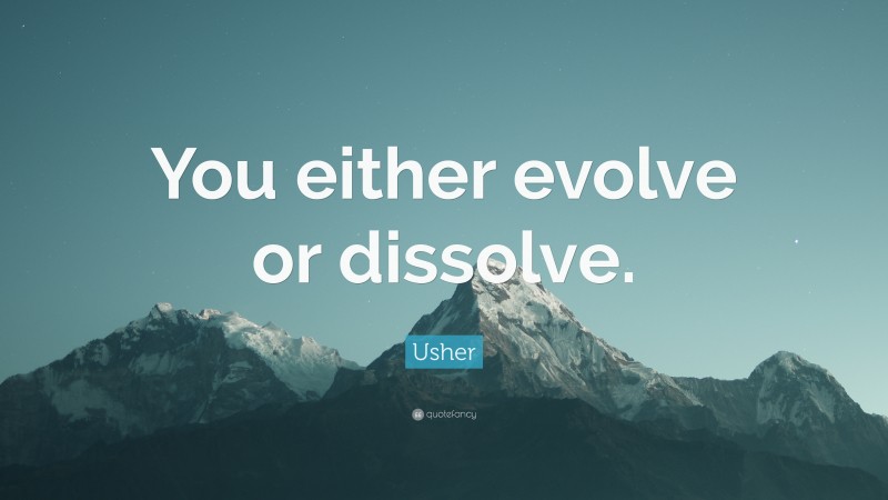 Usher Quote: “You either evolve or dissolve.”