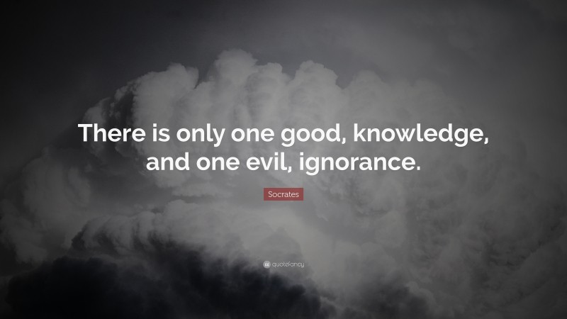 Socrates Quote: “There is only one good, knowledge, and one evil, ignorance.”