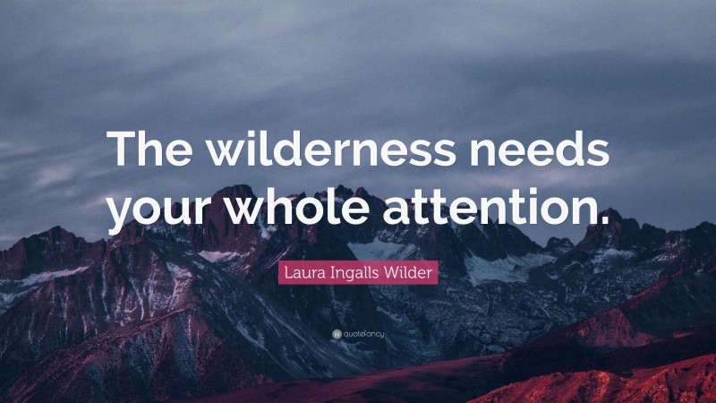 Laura Ingalls Wilder Quote: “The wilderness needs your whole attention.”
