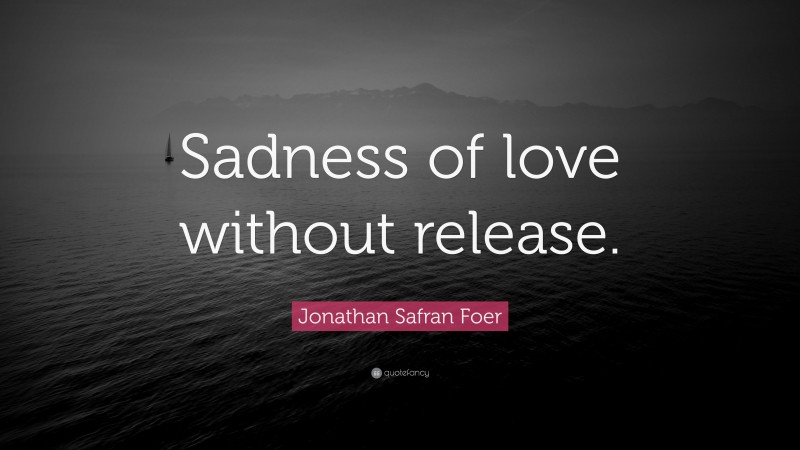 Jonathan Safran Foer Quote: “Sadness of love without release.”