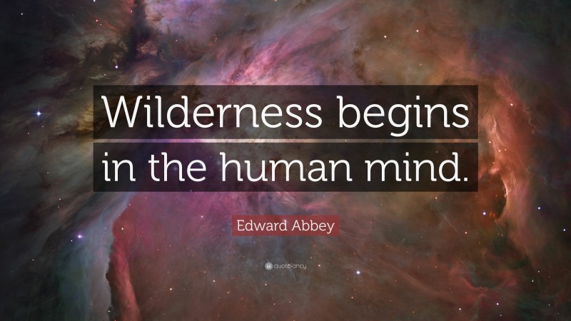 Edward Abbey Quote: “Wilderness begins in the human mind.”